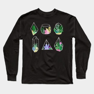 Magical Terrarium Succulents Cactus Family Pastel Goth Long Sleeve T-Shirt